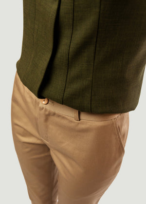 Skinny-Fit Brushed Pant - Beige