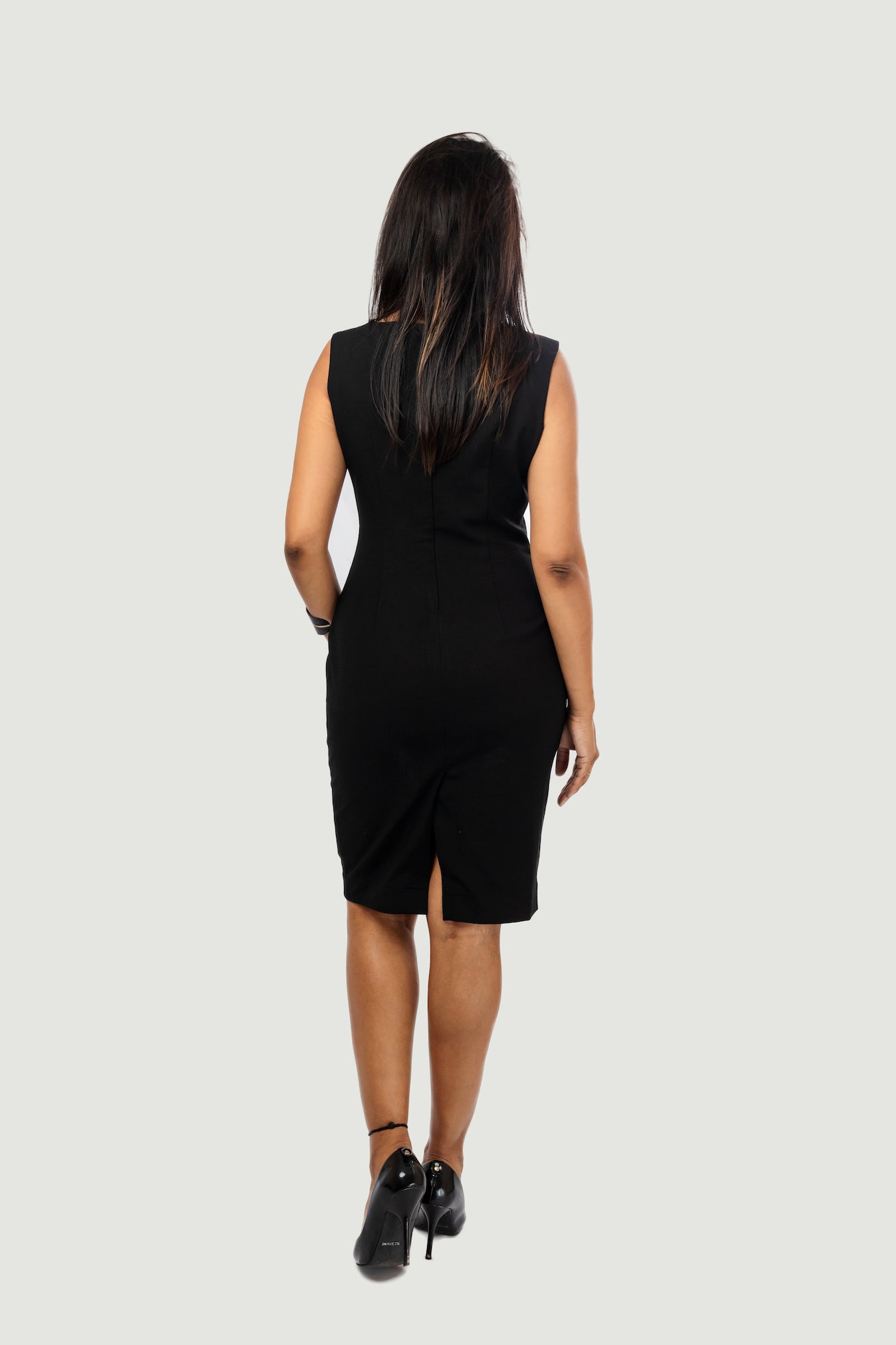 Sleeveless Pencil Dress - Black