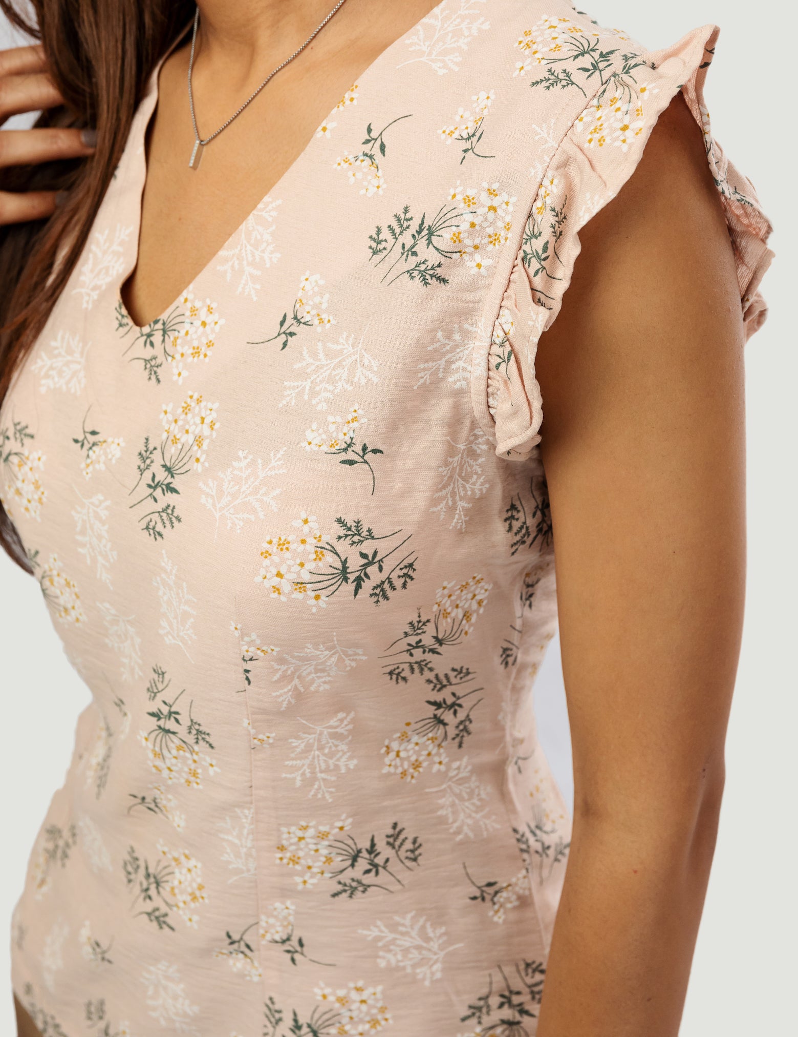 V-Neck Blouse - Old Rose