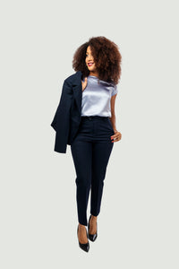 High Waist Corporate Pants - Navy Blue