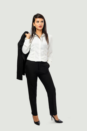 High Waist Corporate Pants - Black