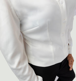 Tie Neck Blouse - White