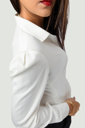 Tie Neck Blouse - White