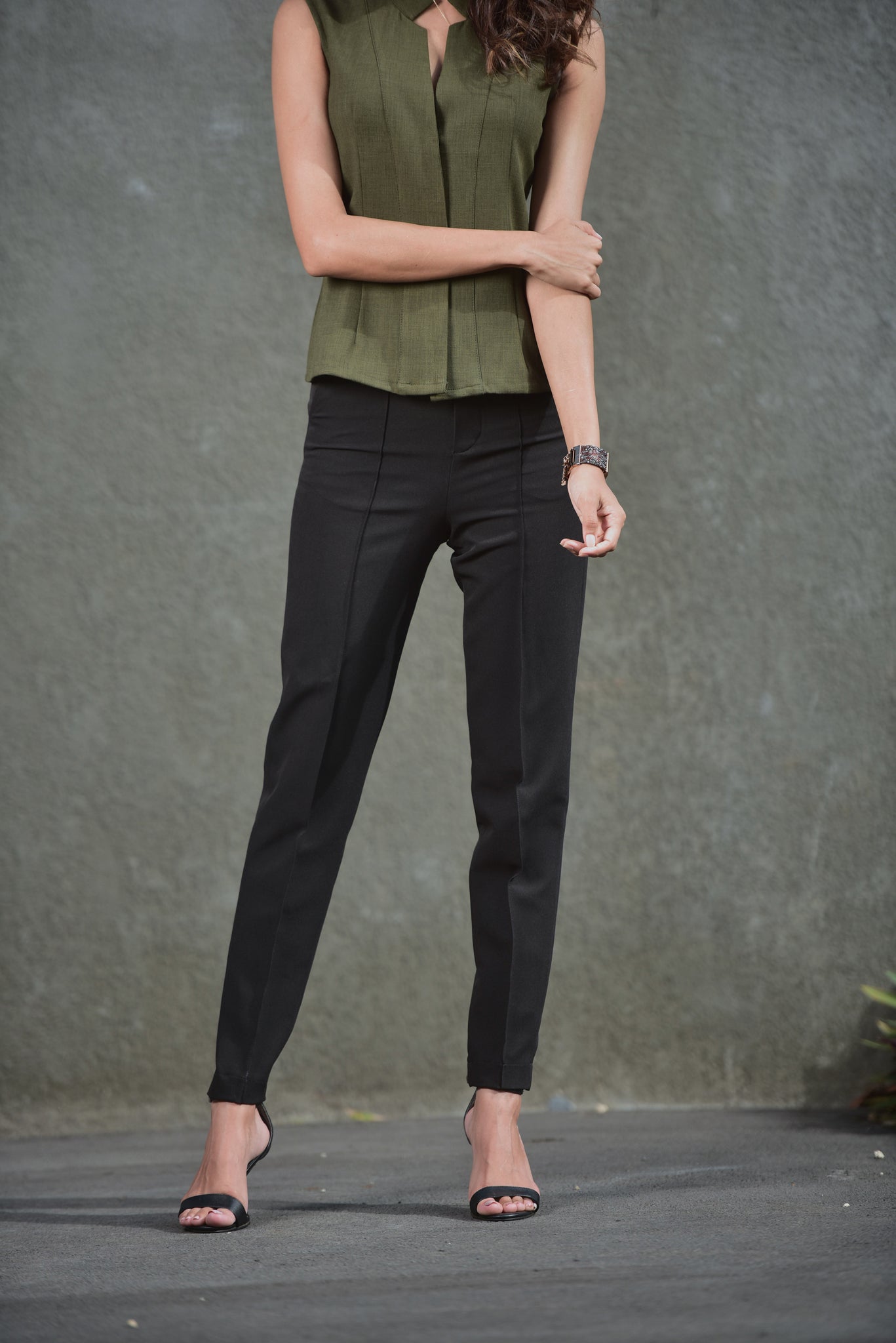 Slim Fit Corporate Pants - Black