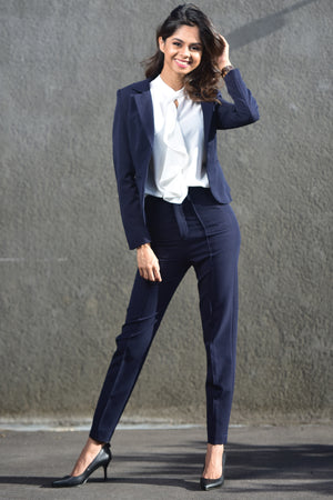 Slim Fit Corporate Pants - Navy Blue