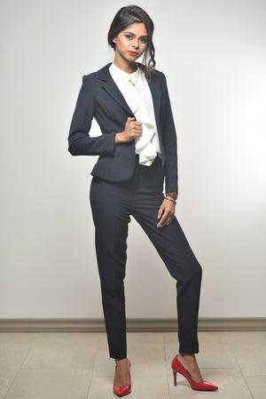 Slim Fit Corporate Pants - Navy Blue