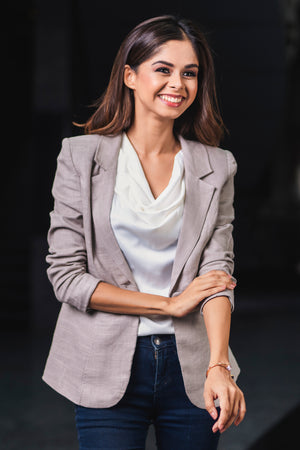 Linen Blazer - Lilac