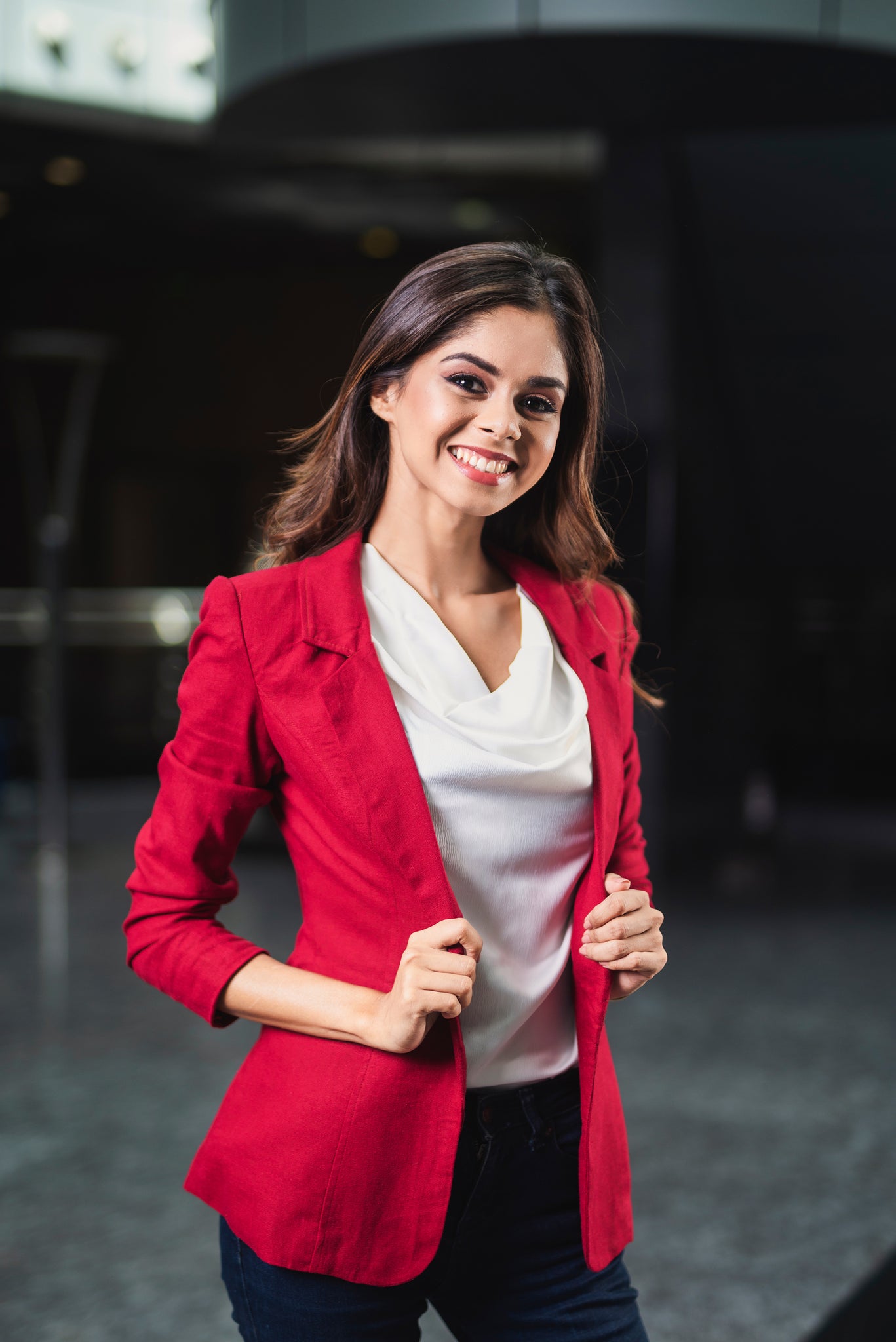 Linen Blazer - Red