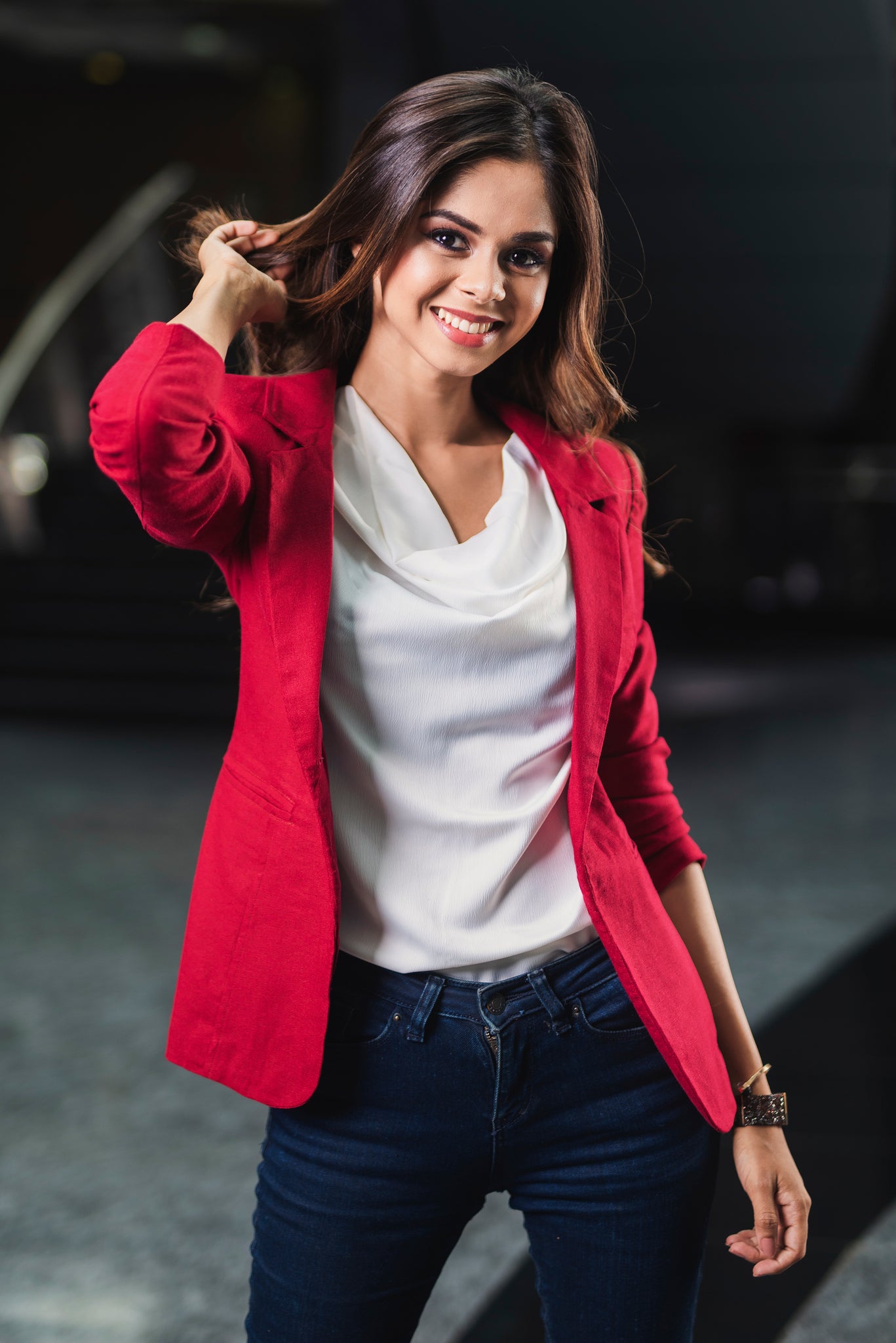 Linen Blazer - Red