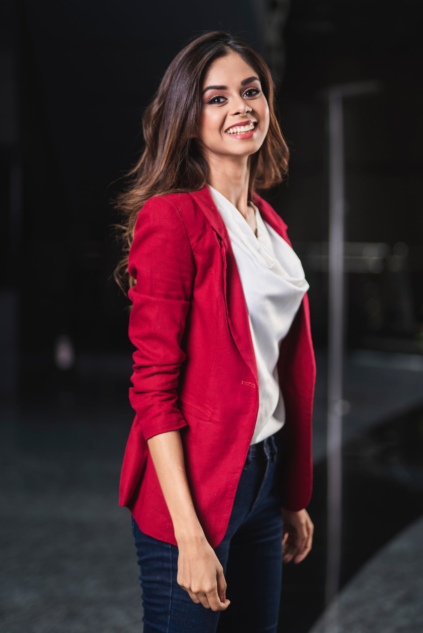 Linen Blazer - Red