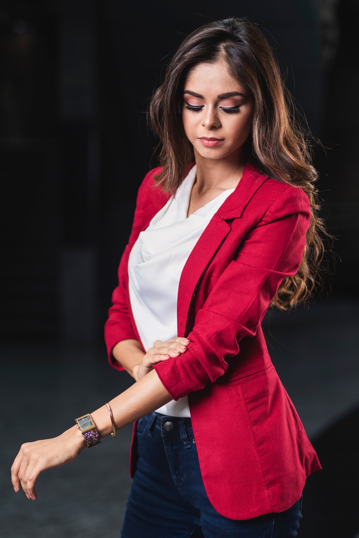 Linen Blazer - Red