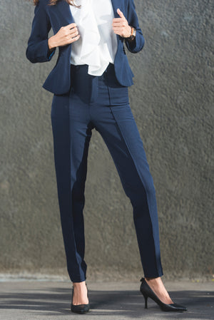 Slim Fit Corporate Pants - Navy Blue