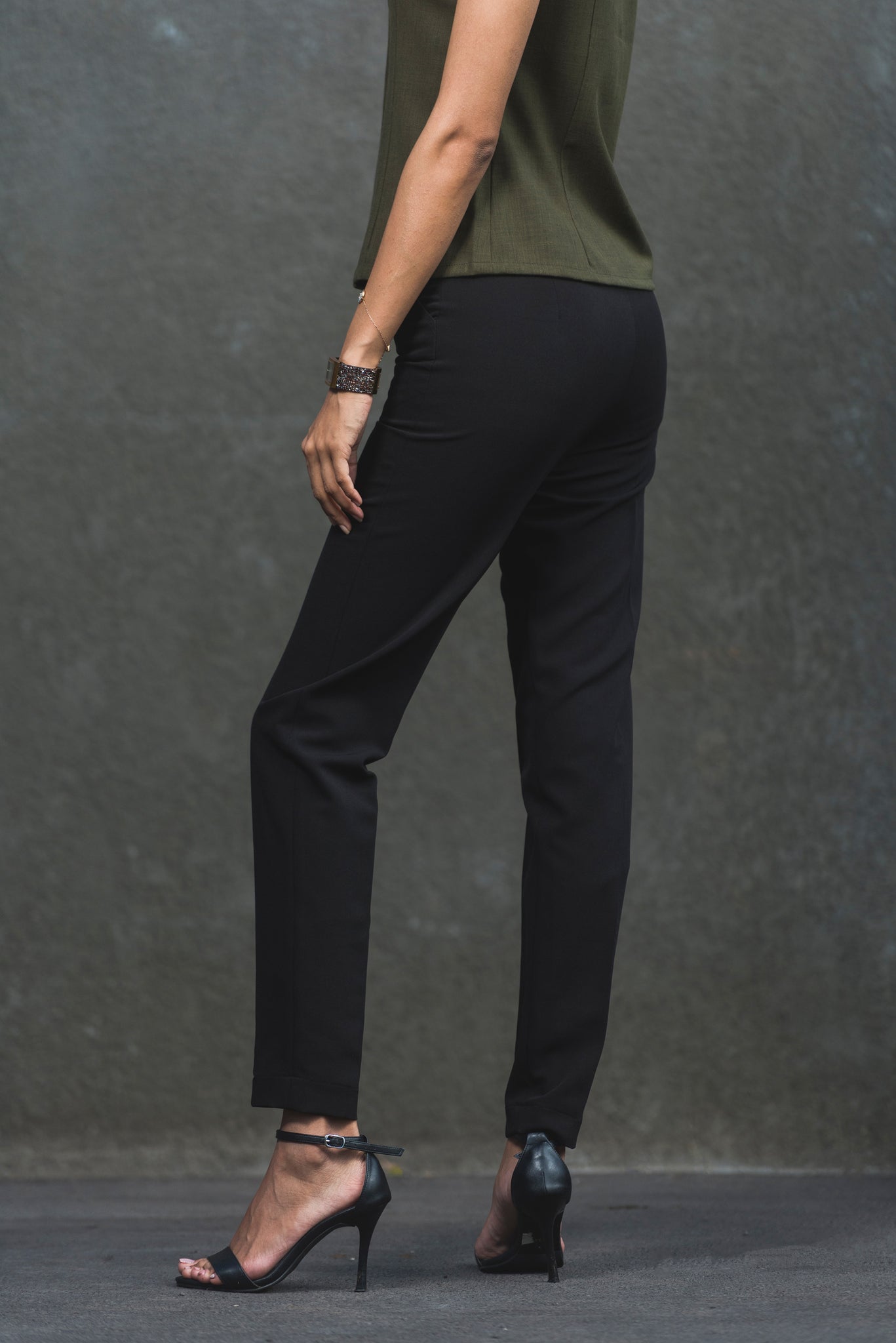 Slim Fit Corporate Pants - Black