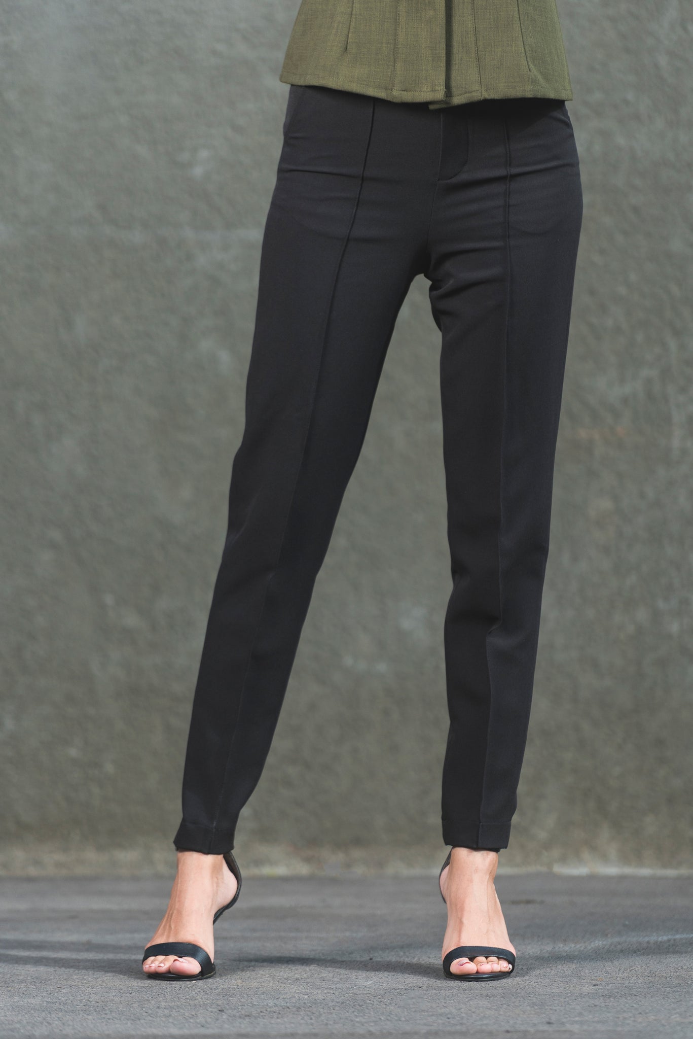 Slim Fit Corporate Pants - Black